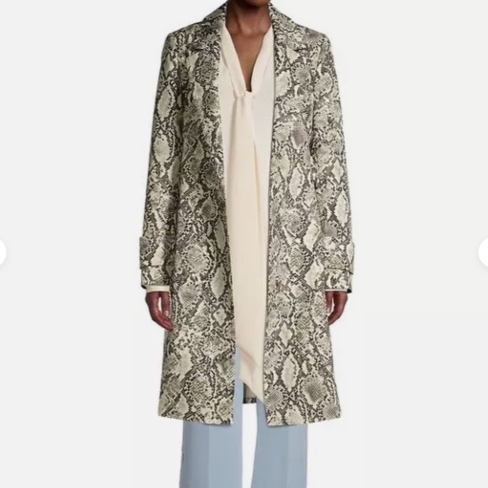 Toccin Trench Coat Snakeskin Size Small Jacket NWT NEW Saks Fifth Avenue $545